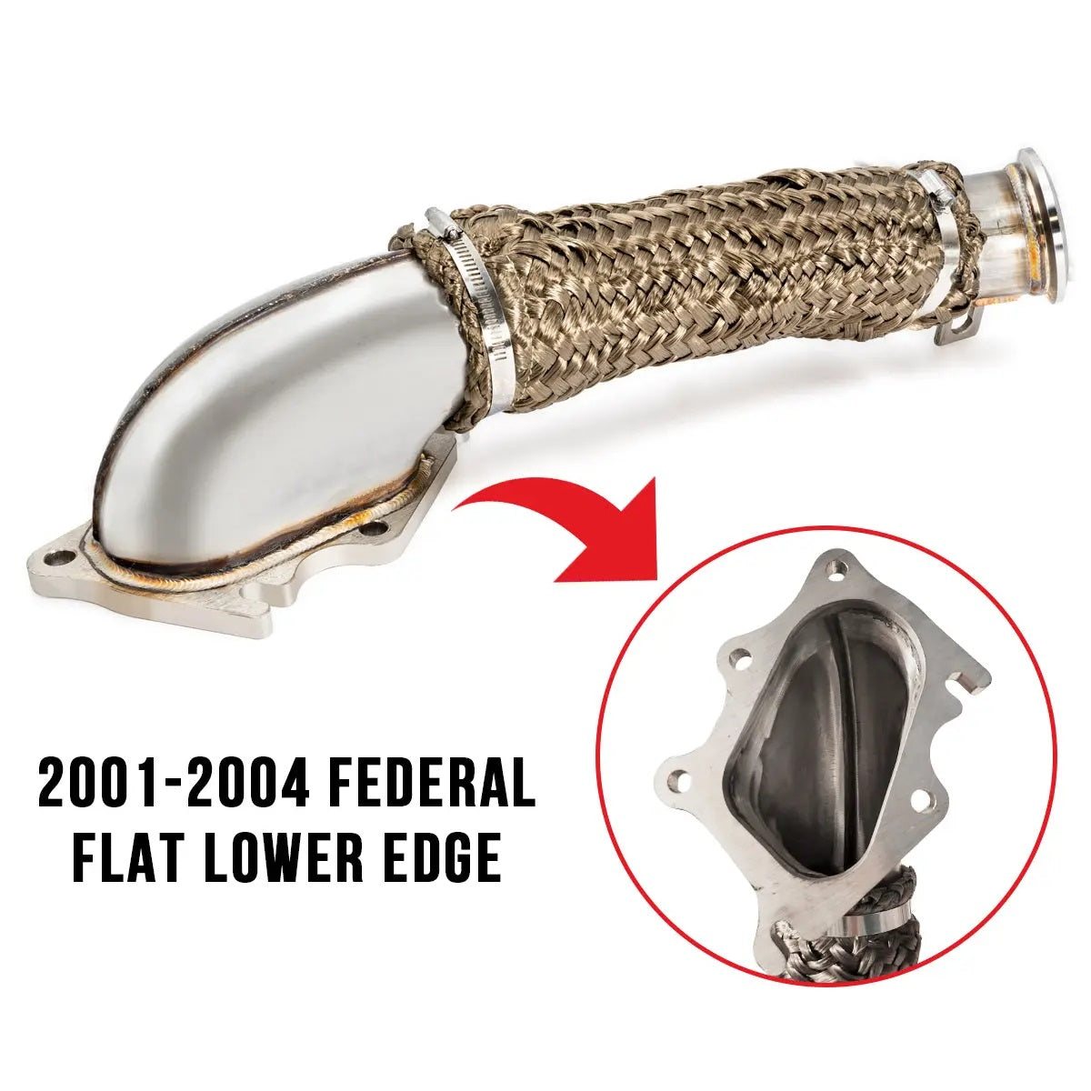 PPE 117000400 High-Flow 304 Stainless Steel Down Pipe 2001-2004 (FED) LB7 Duramax