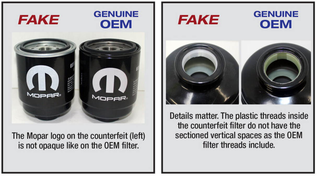 Genuine Mopar 68197867AB MO-867 Fuel Filter Water Separator 2013–2018 6.7L Cummins