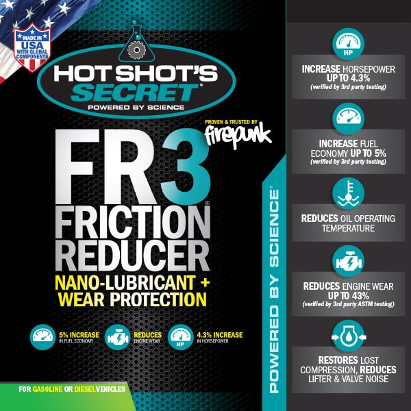 Hot Shot's Secret FR3 Friction Reducer Engine Oil Additive