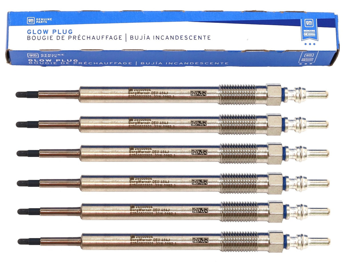 Set of 6 GM Glow Plug 24000504 / 73G for 2020-2024 3.0L Duramax LM2 Diesel OEM