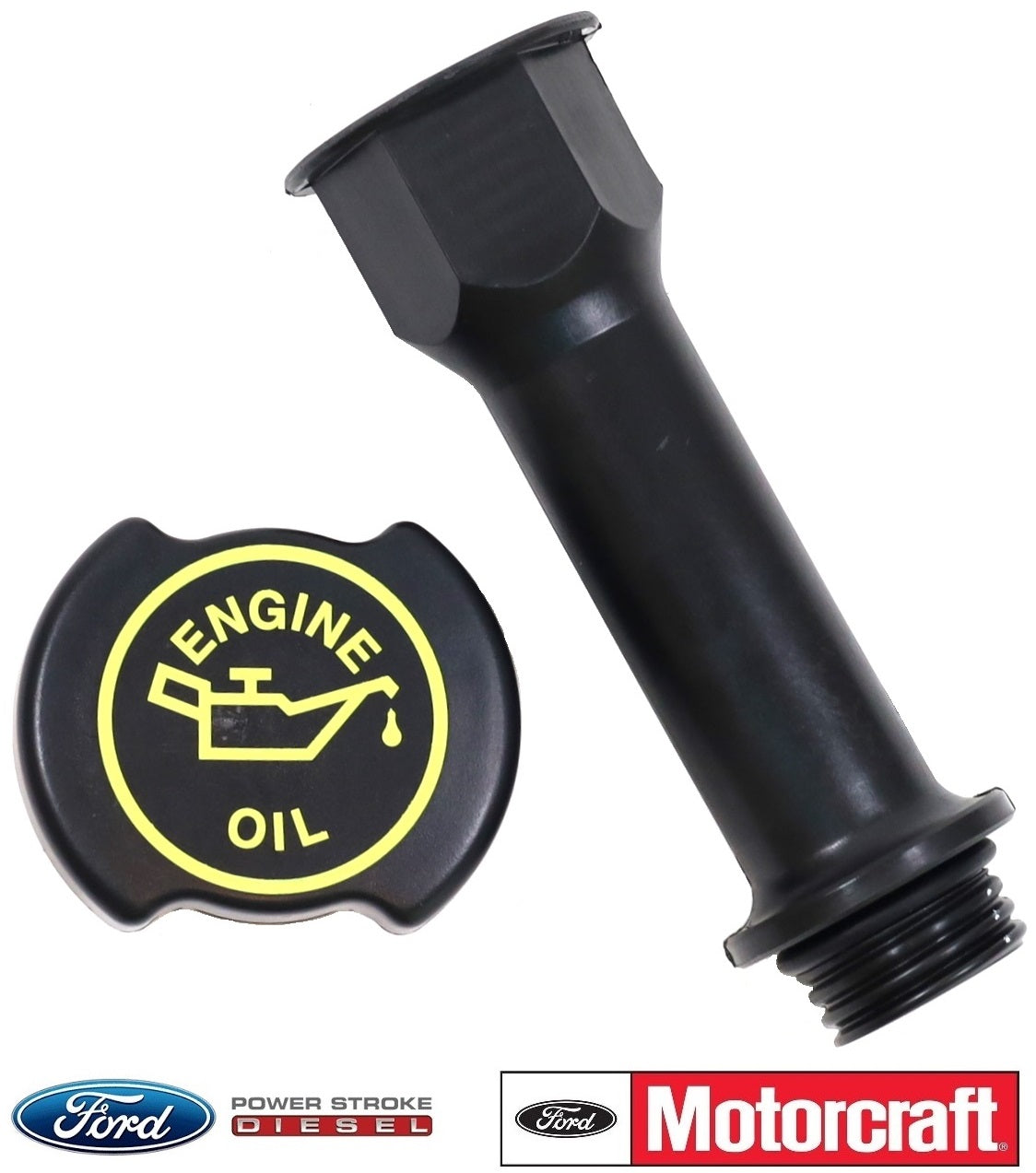 OEM Ford Motorcraft Oil Fill Neck & Cap 94–03 F250 F350 7.3L Powerstroke Diesel