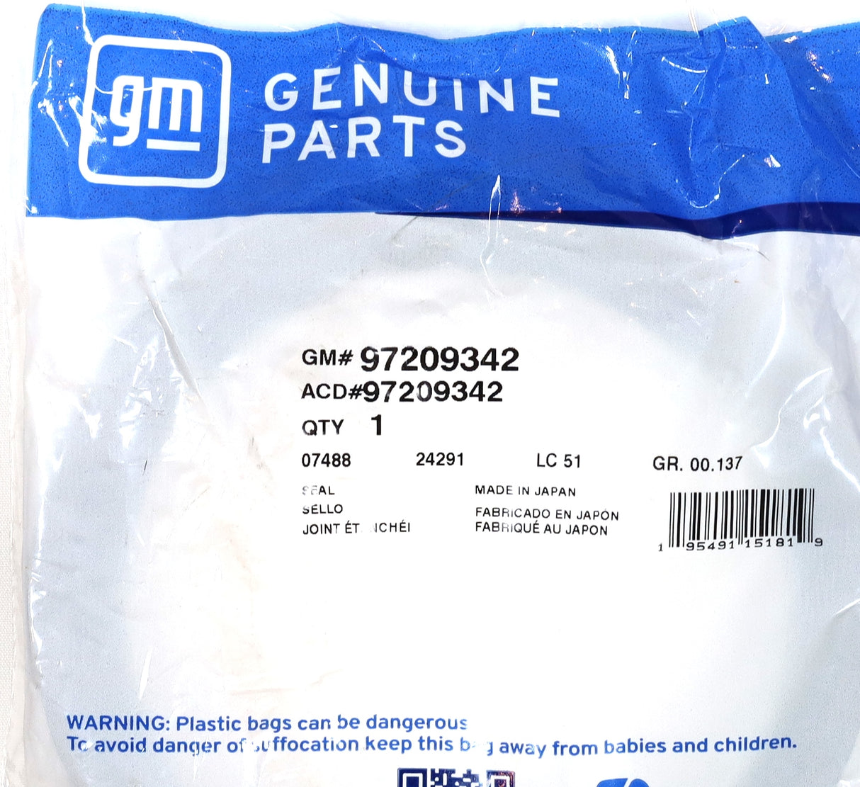 Genuine GM 97209342 Rear Main Seal 2001–2025 Duramax LB7 LLY LBZ LMM LML L5P