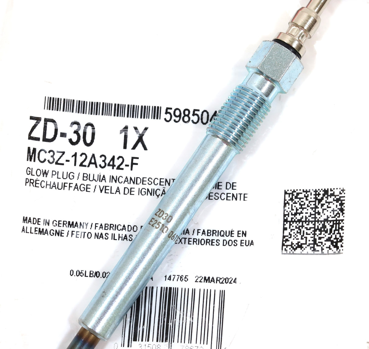 1994–2003 7.3L Powerstroke Glow Plugs Set 8 OEM Motorcraft ZD-30 / MC3Z-12A342-F