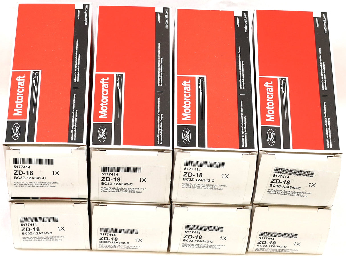 2012–2019 6.7L Powerstroke Glow Plugs Set 8 OEM Motorcraft ZD-18 / BC3Z-12A342-C