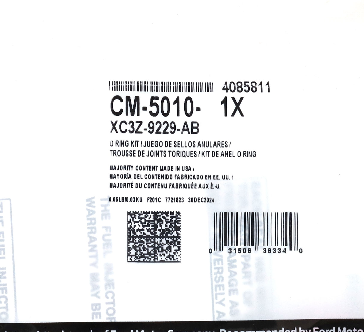 Motorcraft CM-5010 Injector O-Ring Kit 94–03 7.3L Powerstroke OEM XC3Z-9229-AB