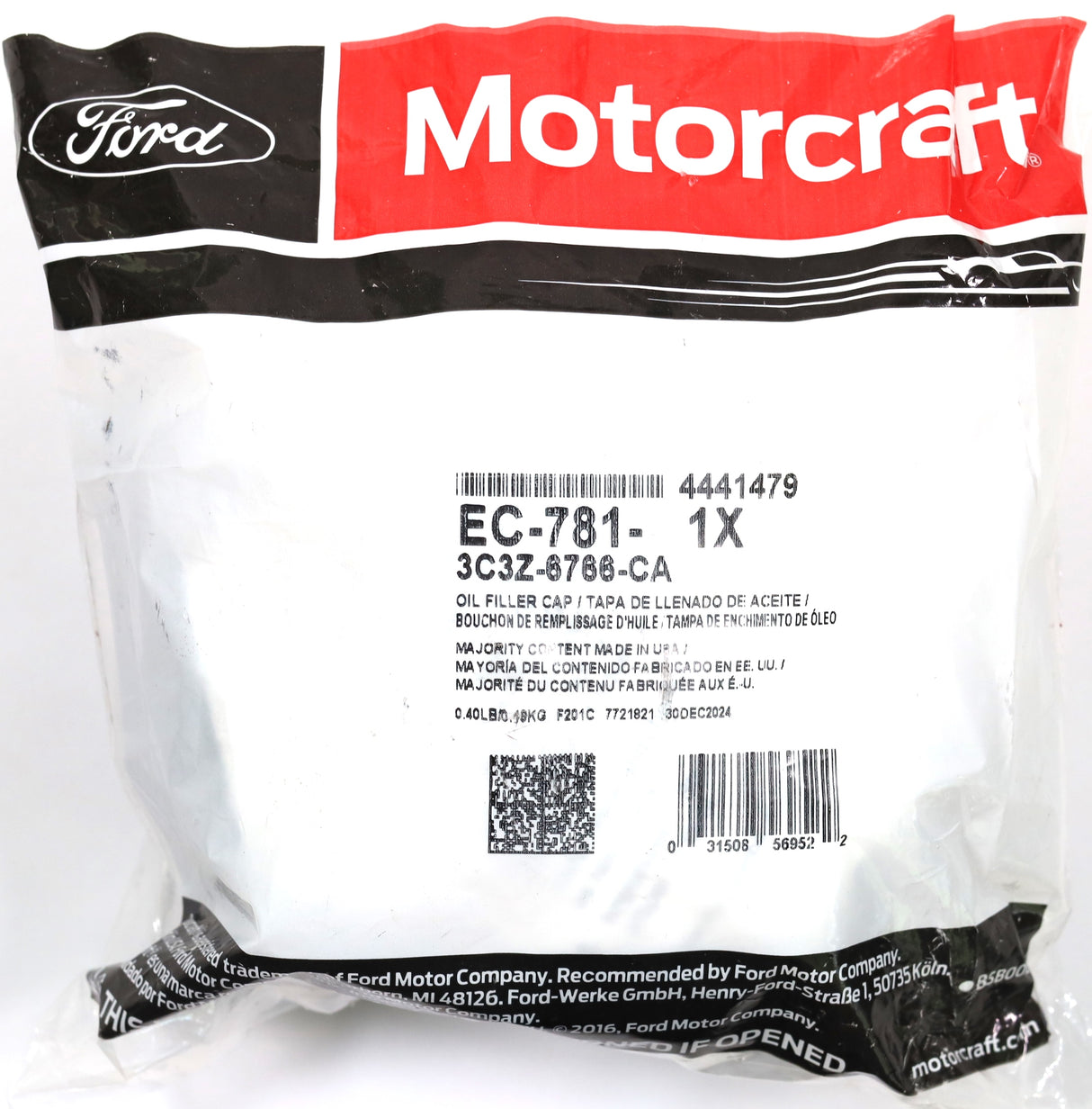2003–2010 Ford 6.0L 6.4L Powerstroke OEM Engine Oil Filter Cap Motorcraft EC-781