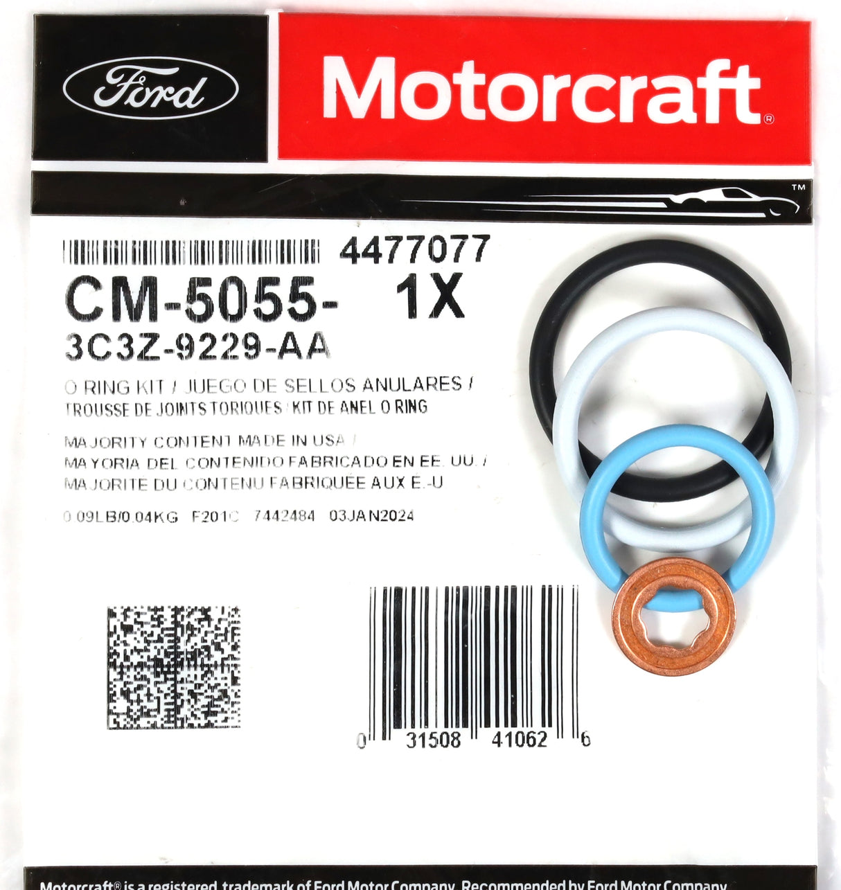 03-10 Ford 6.0L Powerstroke Diesel OEM Motorcraft Fuel Injector O-ring Set of 8