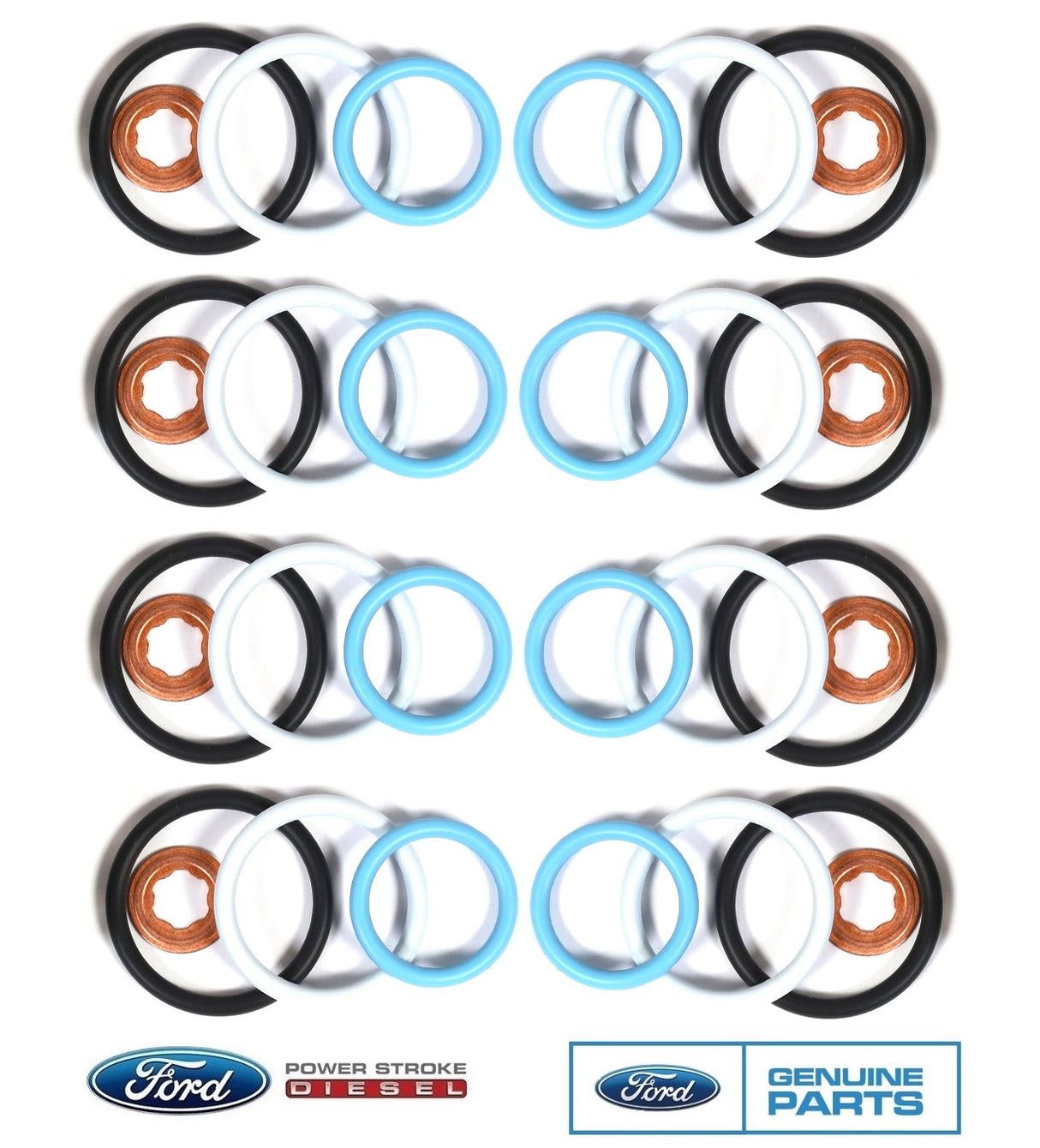 03-10 Ford 6.0L Powerstroke Diesel OEM Motorcraft Fuel Injector O-ring Set of 8