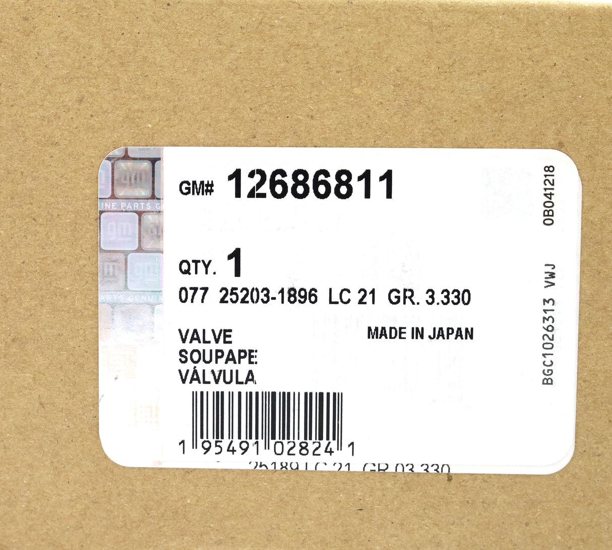 Genuine GM 12686811 Fuel Rail Pressure Relief Valve 2017–2025 6.6L L5P Duramax