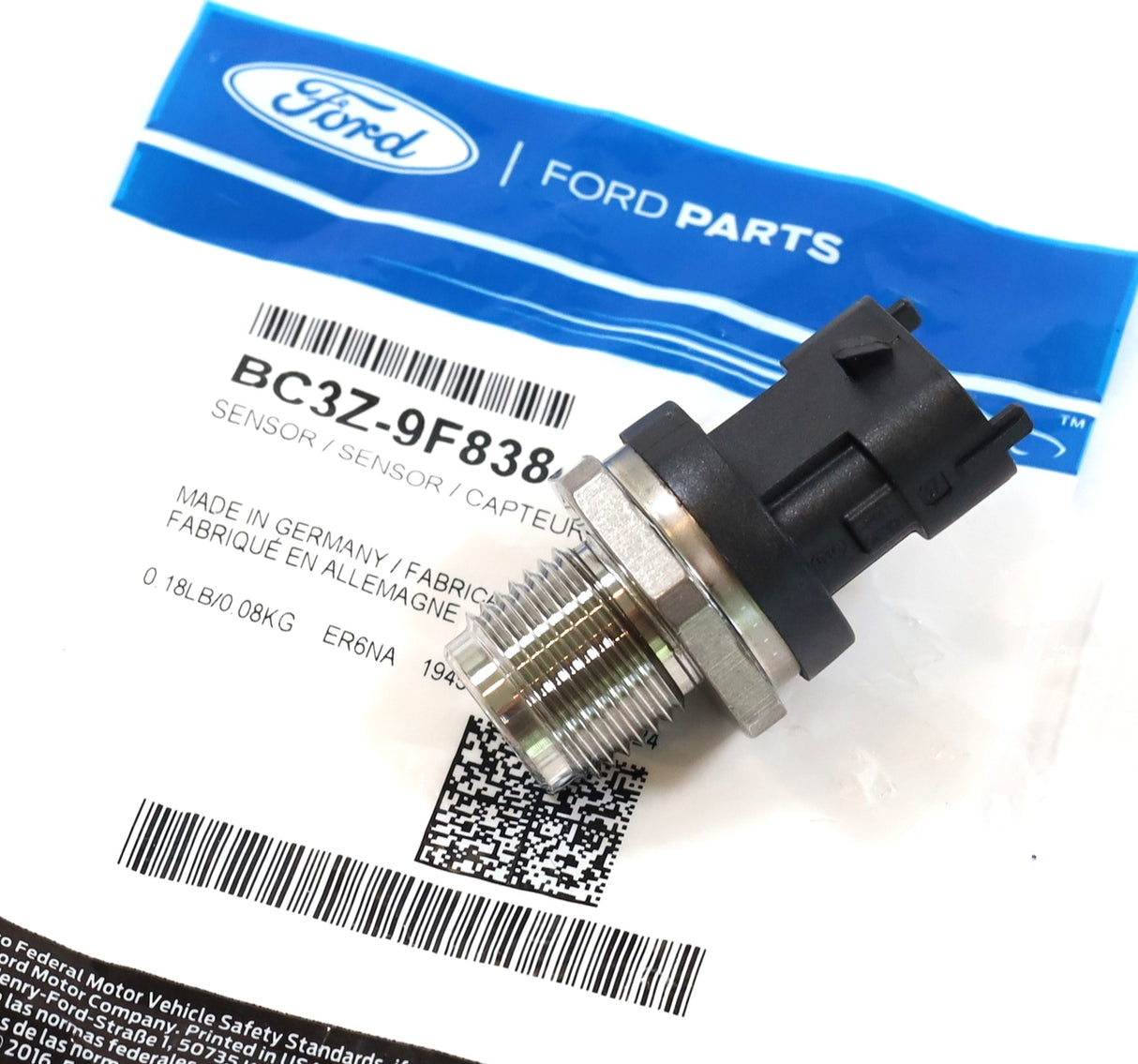 Genuine Ford BC3Z-9F838-A Fuel Rail Pressure Sensor 2011–2019 6.7L Powerstroke