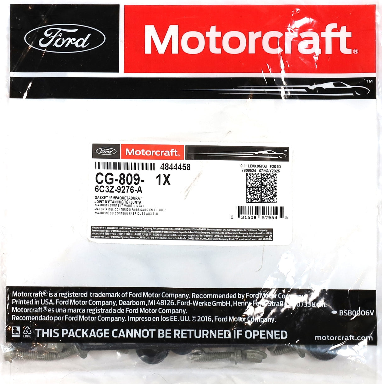 Ford Motorcraft CG-809 HFCM Fuel Pump In-Line Manifold Gasket 6.0L Powerstroke
