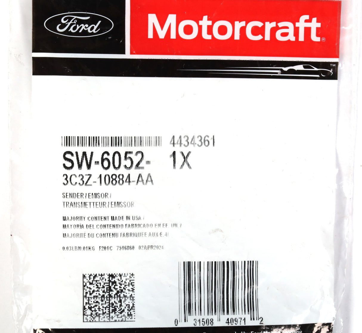OEM Motorcraft SW-6052 6.0L 6.4L Powerstroke Diesel Coolant / Oil Temp Sensor