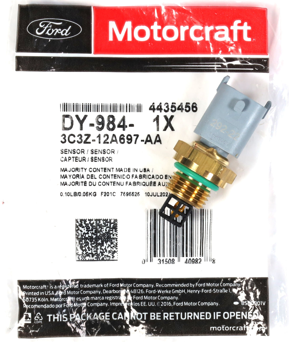 OEM Motorcraft DY-984 6.0L Powerstroke Diesel Intake Air Temp Sensor IAT