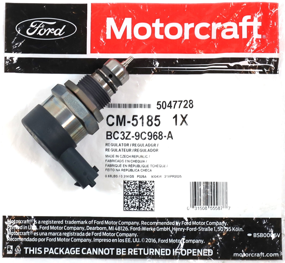 Ford Motorcraft CM-5185 Fuel Pressure Regulator Fits 2011-2019 6.7L Powerstroke