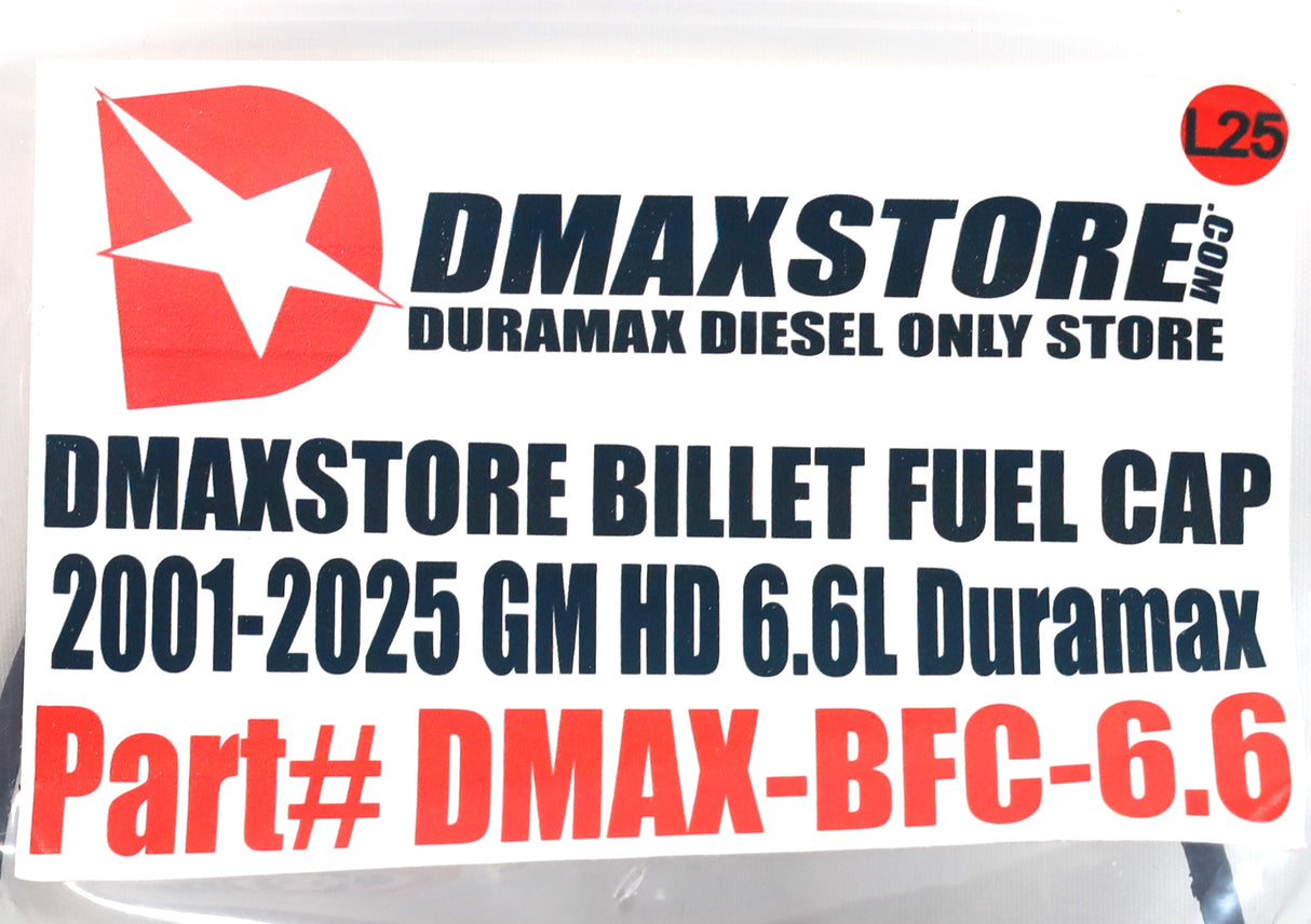 DmaxStore Billet Aluminum Fuel Cap 2001–2026 Duramax LB7 LLY LBZ LMM LML L5P