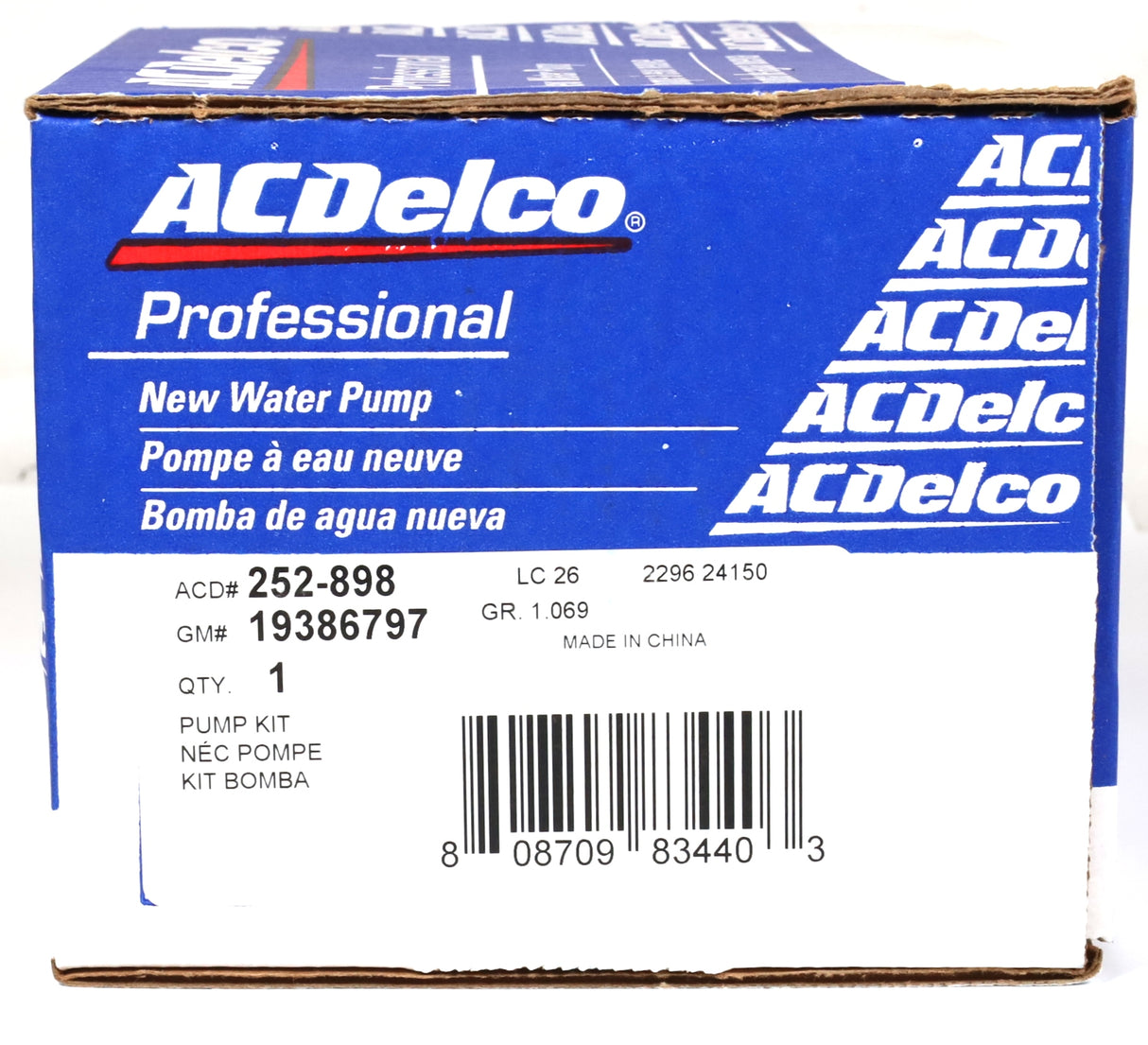 ACDelco 252-898 / GM 10386797 LBZ LMM LML 06-16 Chevy GMC Duramax Water Pump Kit