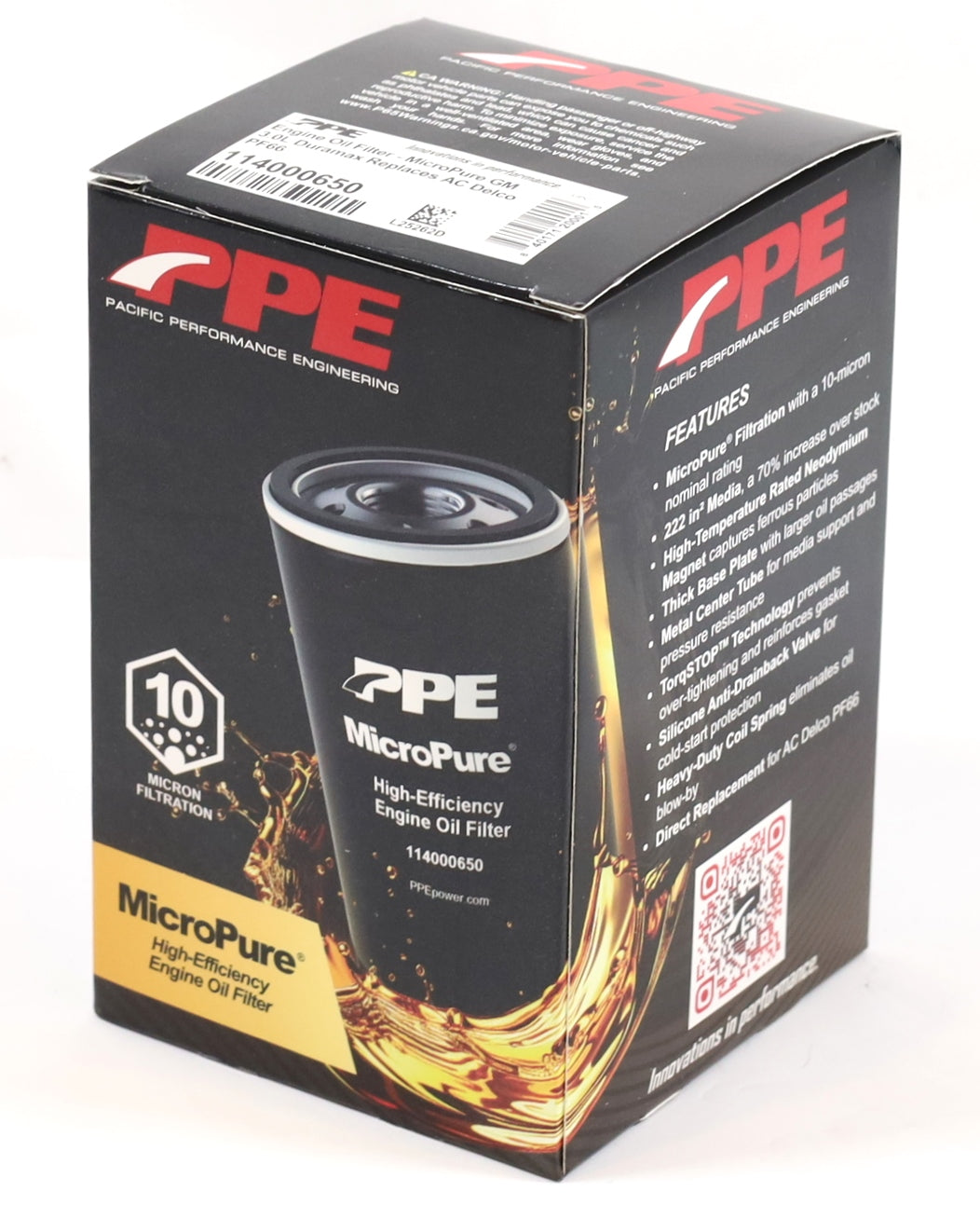 PPE 114000650 Premium High-Efficiency Oil Filter 2020-2026 LM2 LZ0 3.0L Duramax
