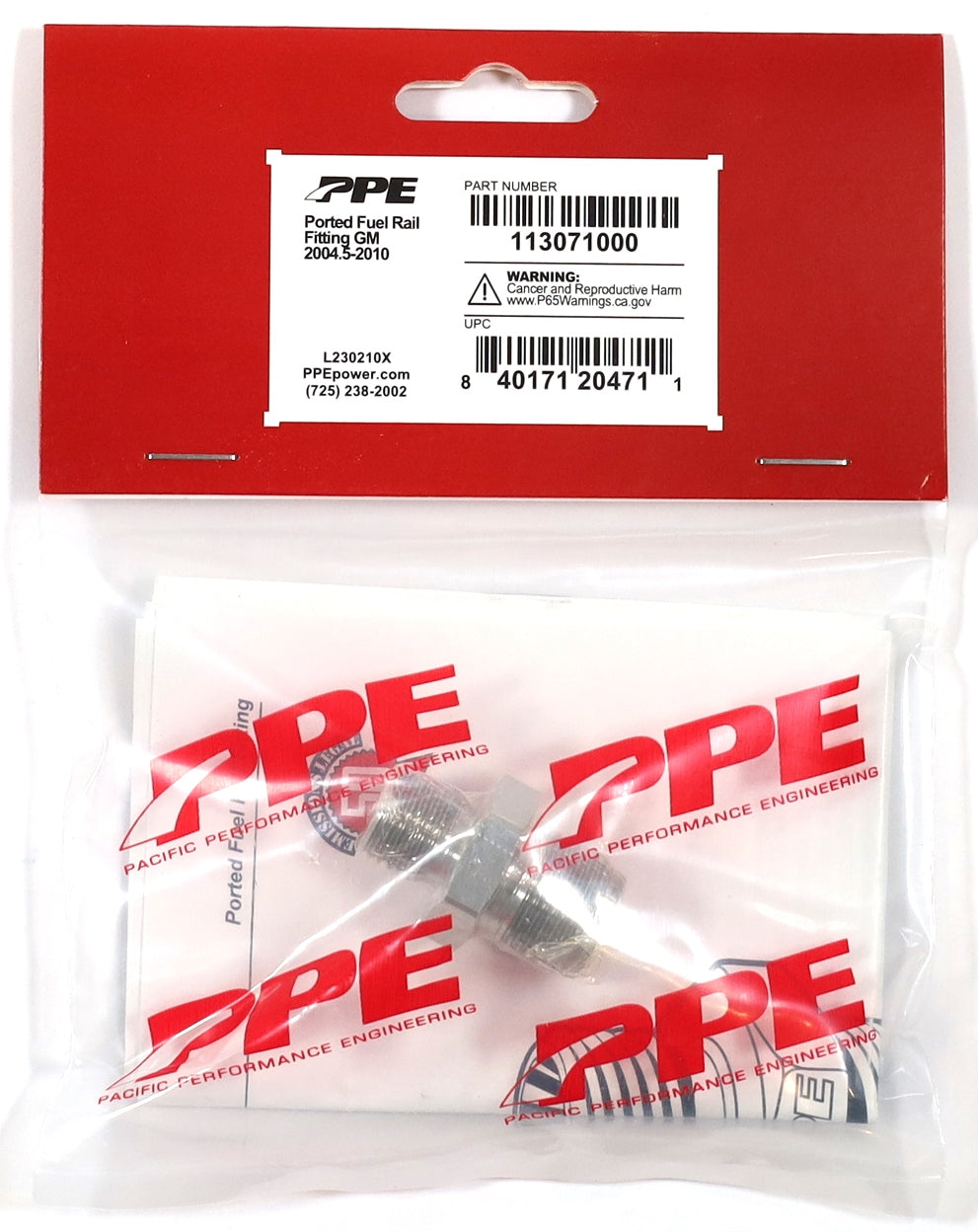 PPE 113071000 Ported Fuel Rail Fitting 2004.5-2010 LLY LBZ LMM 6.6L Duramax