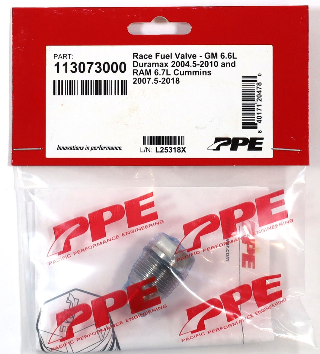 PPE 113073000 Race Fuel Rail Plug 04.5-10 LLY LBZ LMM Duramax & 07.5-18 6.7L Cummins