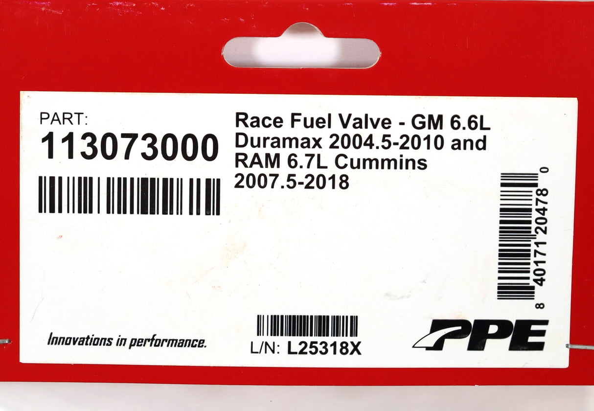PPE 113073000 Race Fuel Rail Plug 04.5-10 LLY LBZ LMM Duramax & 07.5-18 6.7L Cummins