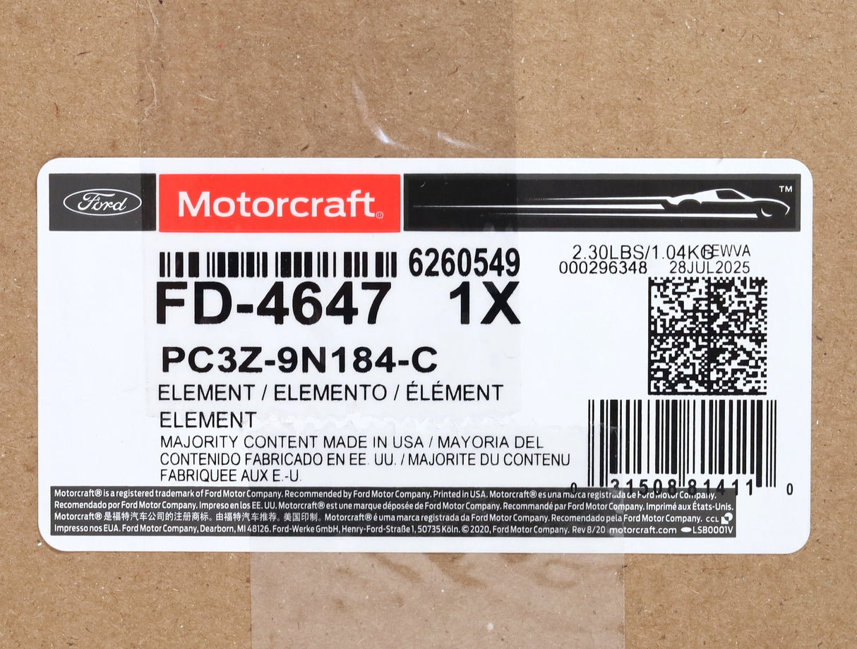 Motorcraft FD-4647 / PC3Z-9N184-C Fuel Filter Kit 2017-2026 Ford 6.7L Powerstroke