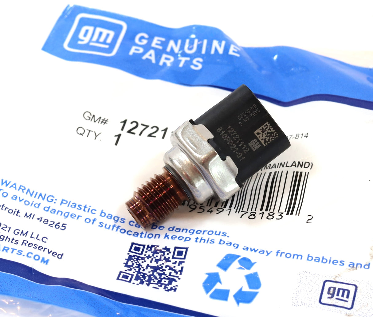 Genuine OEM GM 12721112 Fuel Rail Pressure Sensor 2024-2026 L5P L5D Duramax