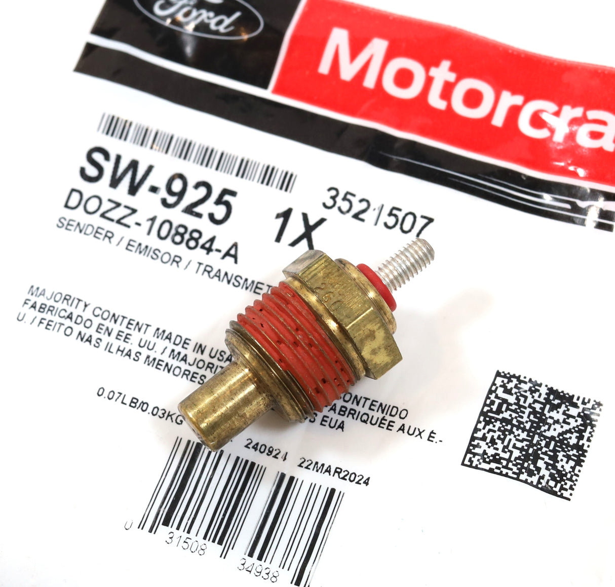 Motorcraft SW-925 / DOZZ-10884-A Coolant Temp Sensor 1994-1997 7.3L Powerstroke