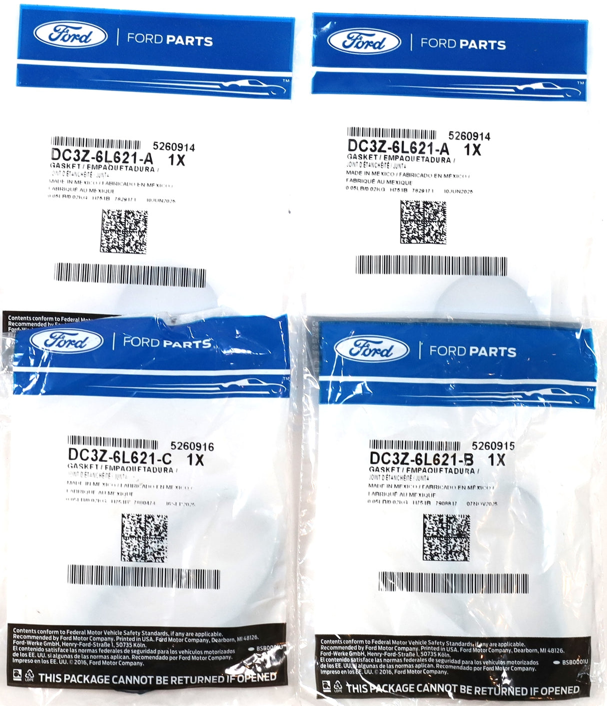 Genuine Ford Engine Oil Cooler Gasket Set 2011-2019 6.7L Powerstroke Diesel