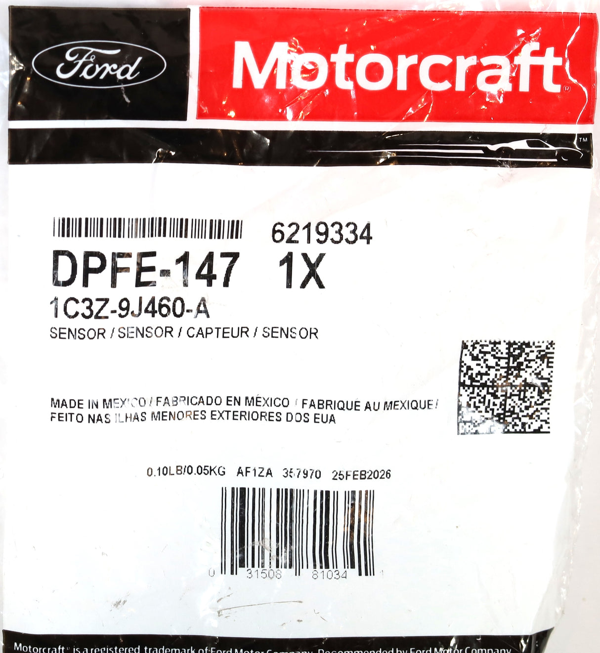 Motorcraft DPFE-147 Exhaust Back Pressure EBP Sensor 1994-1996 7.3L Powerstroke