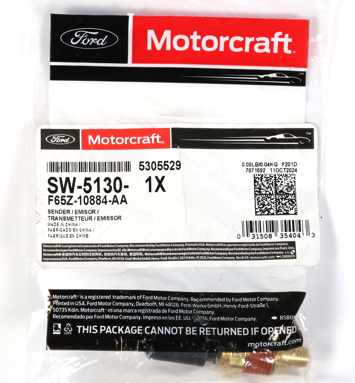 99-03 7.3L Powerstroke Engine Coolant Temperature Switch Sensor OEM Motorcraft