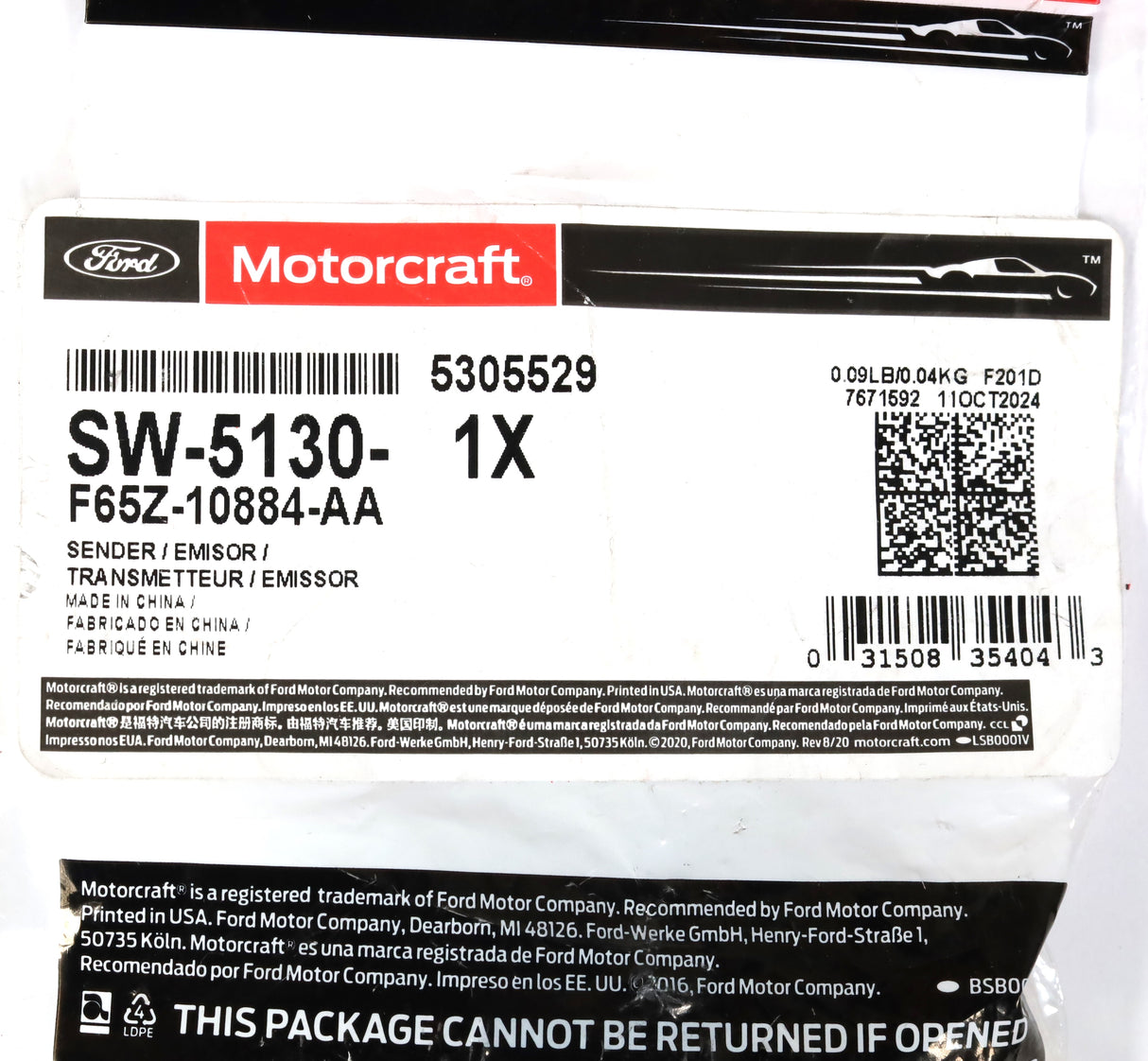 99-03 7.3L Powerstroke Engine Coolant Temperature Switch Sensor OEM Motorcraft