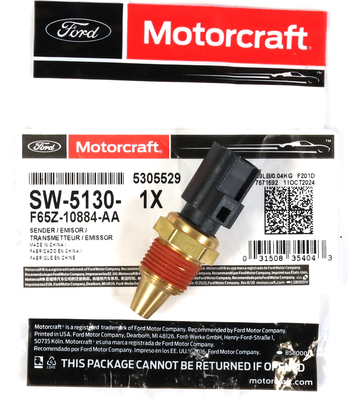 99-03 7.3L Powerstroke Engine Coolant Temperature Switch Sensor OEM Motorcraft