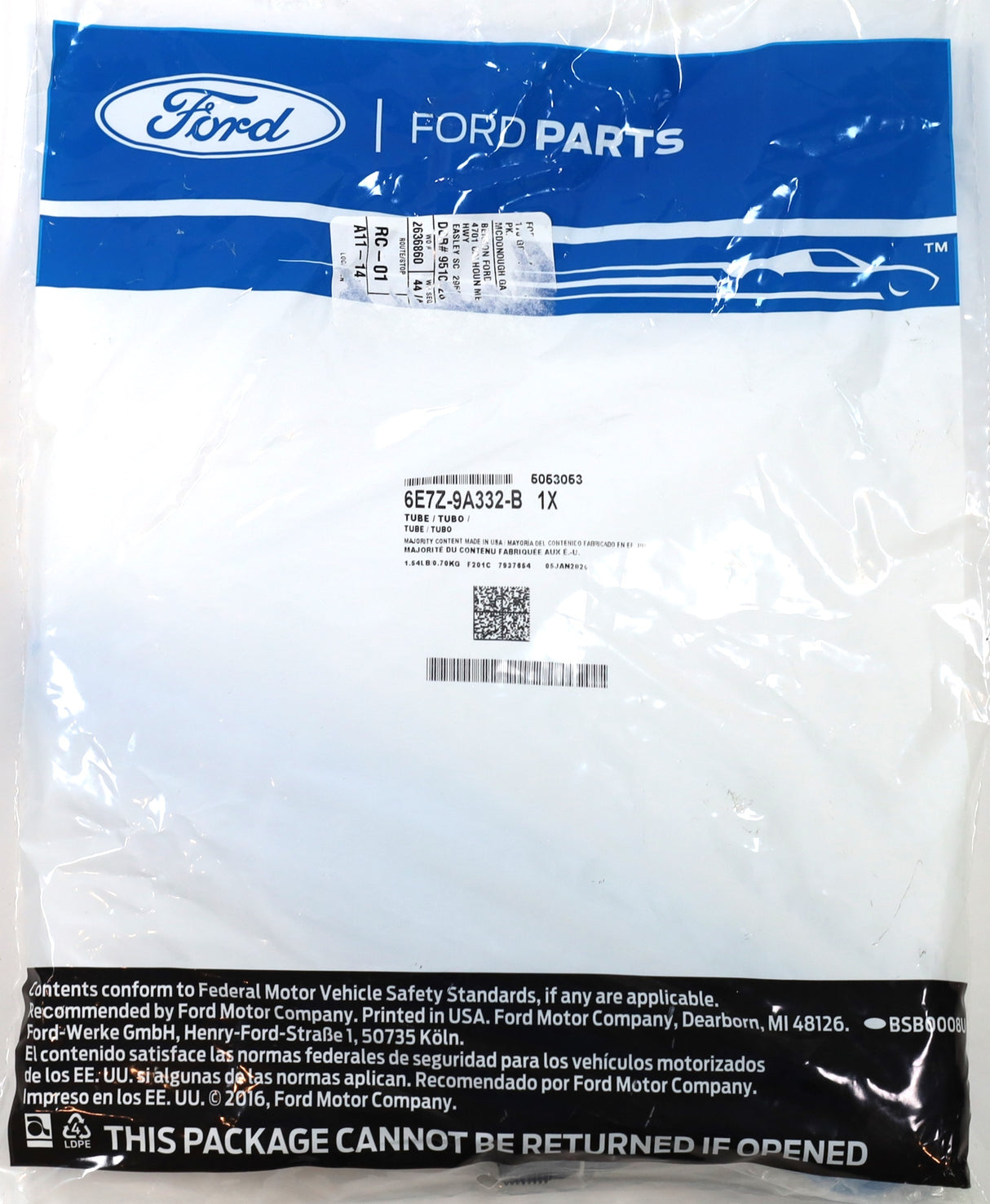Genuine Ford 6E7Z-9A332-B Stand Pipe Dummy Plug Kit 2004.5-2007 6.0L Powerstroke