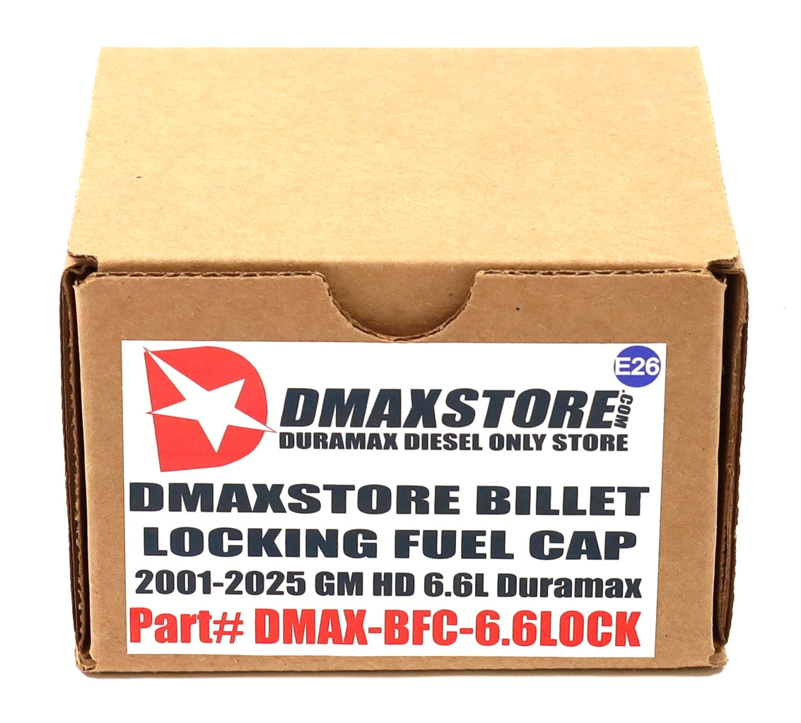 DmaxStore Locking Billet Fuel Cap 2001-2026 Duramax LB7 LLY LBZ LMM LML L5P