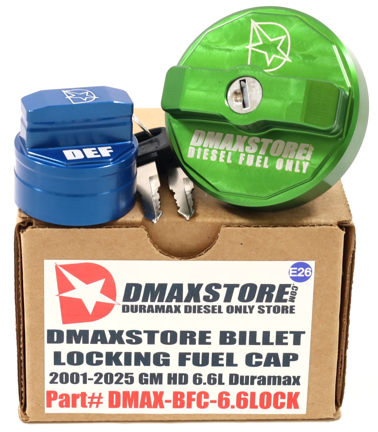 DmaxStore Locking Billet Fuel & DEF Cap Bundle 2020-2026 L5P Duramax Diesel