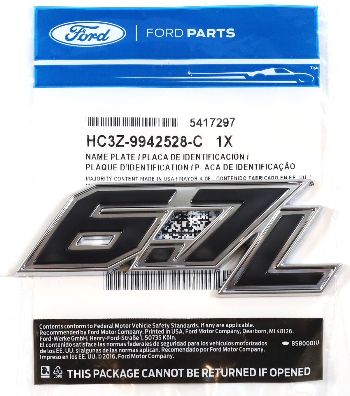 Genuine Ford HC3Z-9942528-C 6.7L Powerstroke Door Emblem Badge 2017-2021 OEM