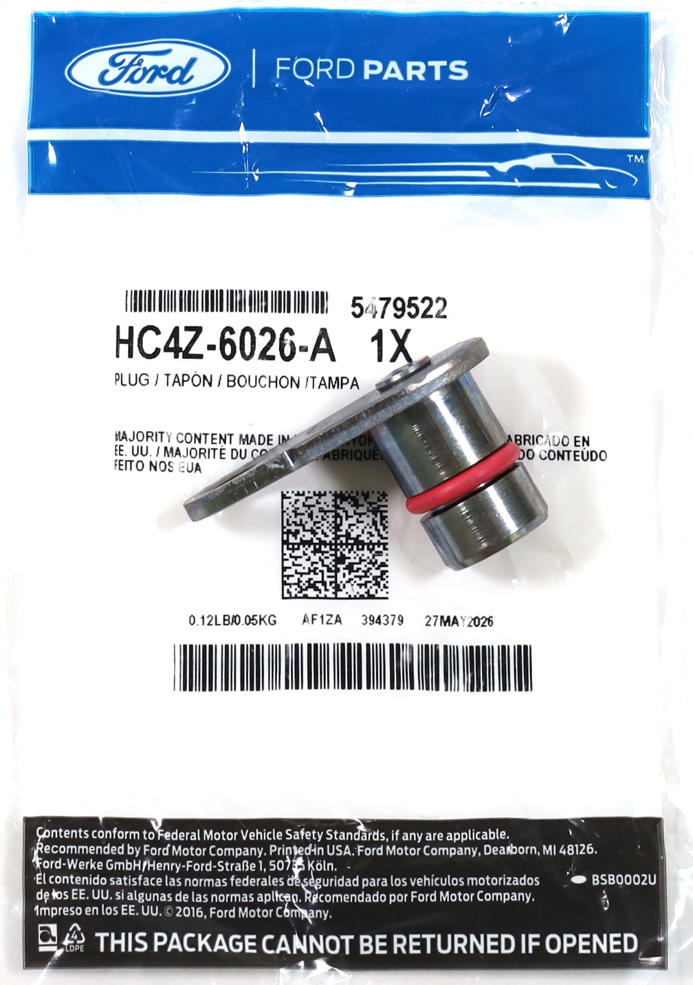 Genuine OEM Ford HC4Z-6026-A Water Pump Coolant Plug 2011-2018 6.7L Powerstroke