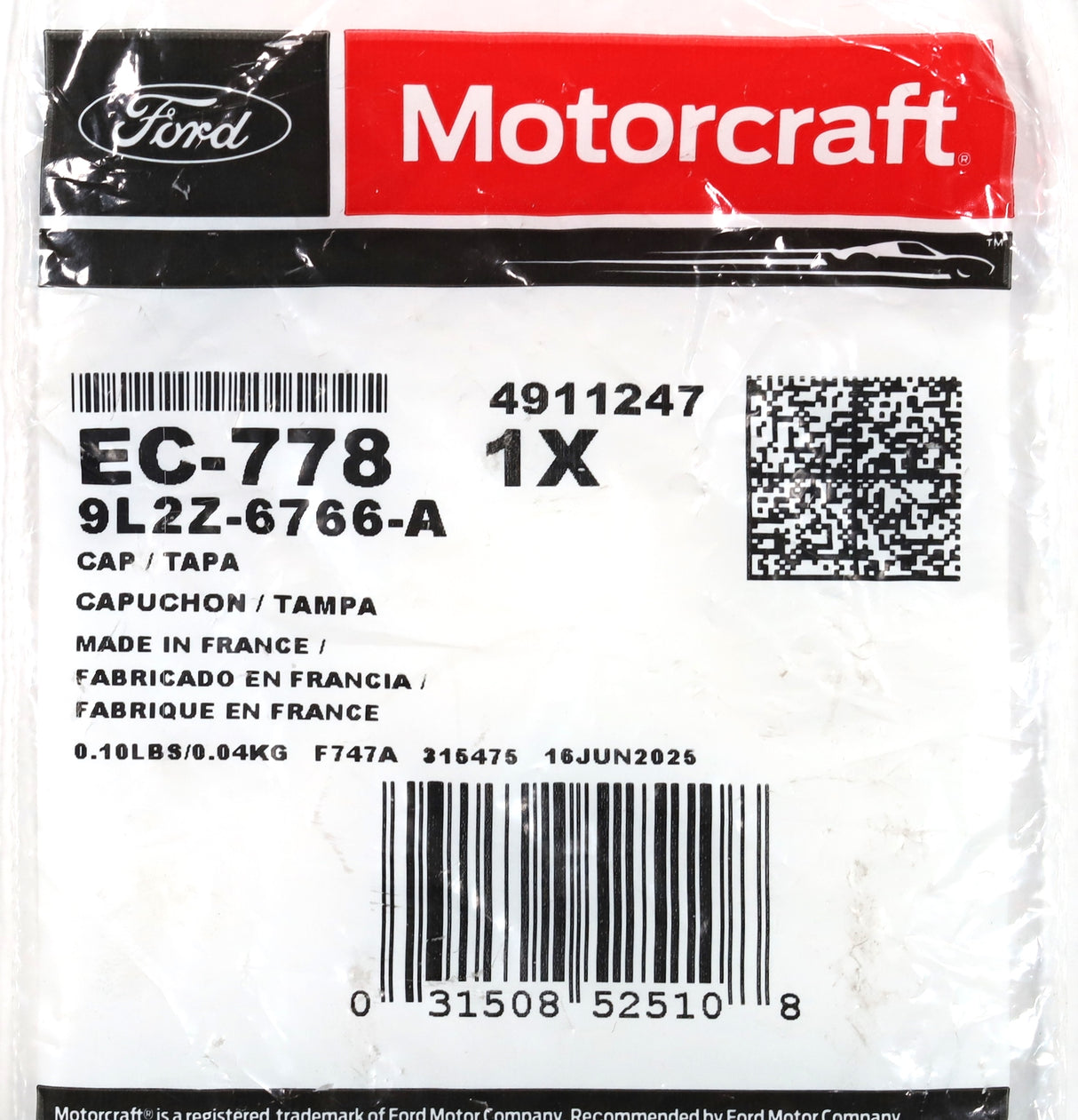 Ford Motorcraft EC-778 Engine Oil Filler Cap 2018-2021 F-150 3.0L Powerstroke