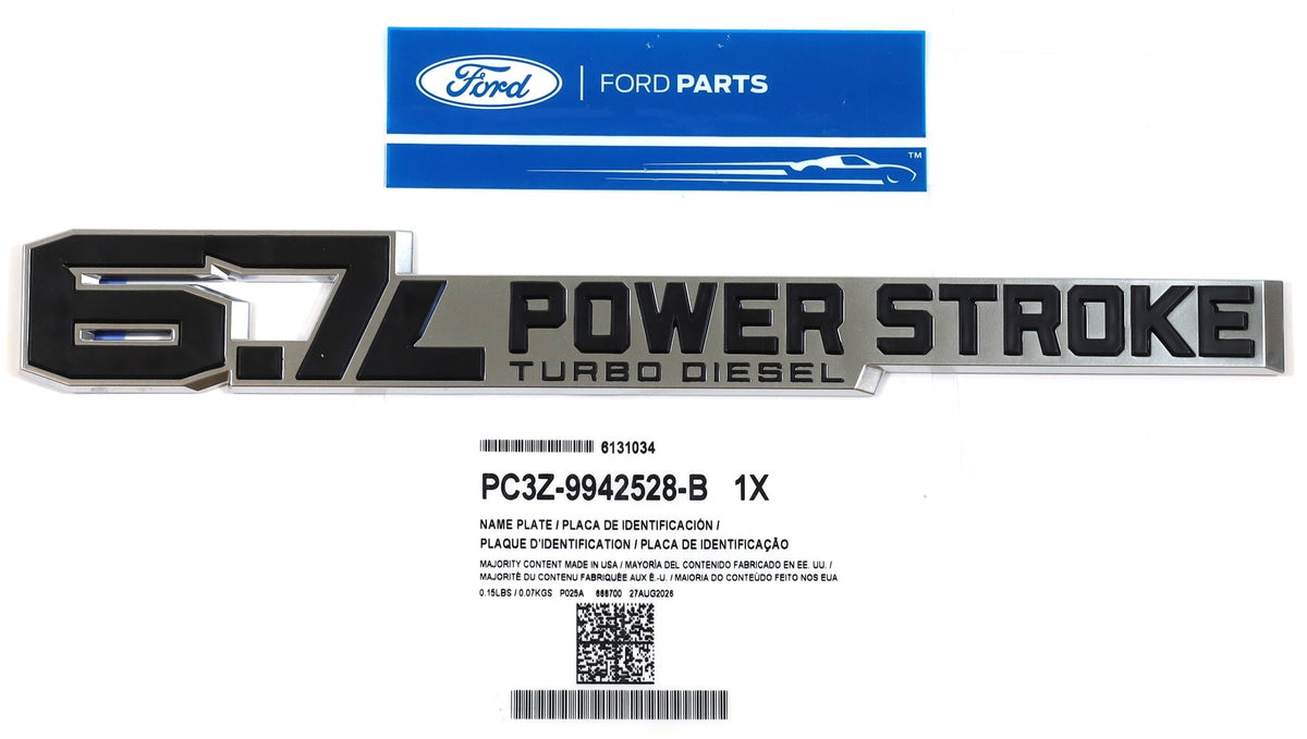 Genuine Ford PC3Z-9942528-B Door Emblem 2023-2026 6.7L Powerstroke Turbo Diesel