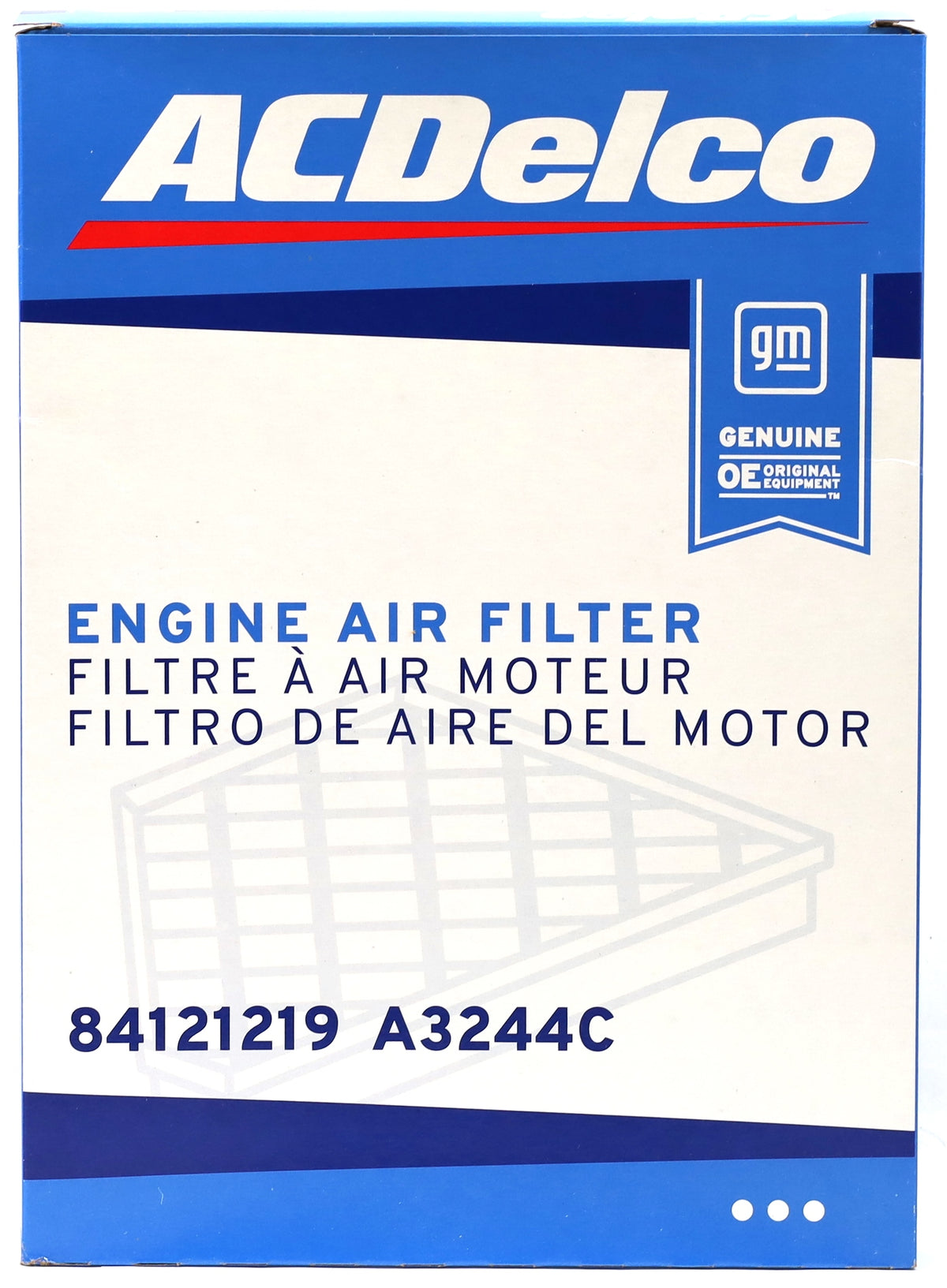ACDelco A3244C Factory Engine Air Filter 2020-2026 3.0L Duramax LM2 LZ0 84121219