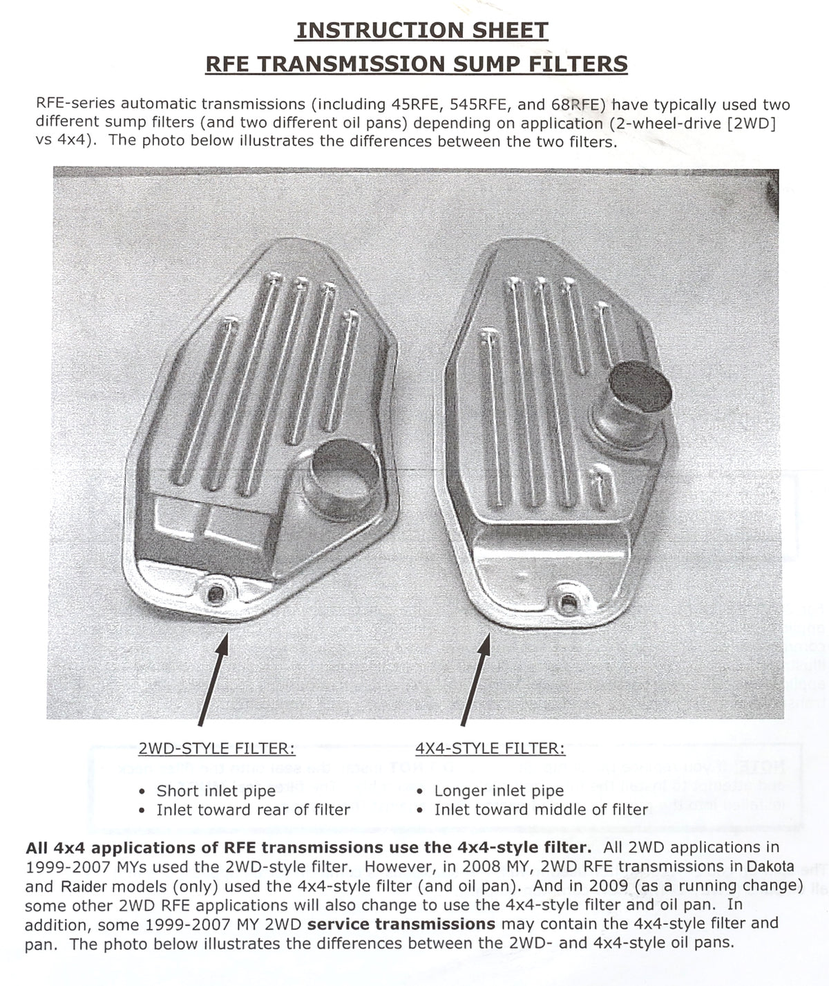 Mopar 05013470AE 68RFE Transmission Sump Filter 2007.5-2024 6.7L Cummins