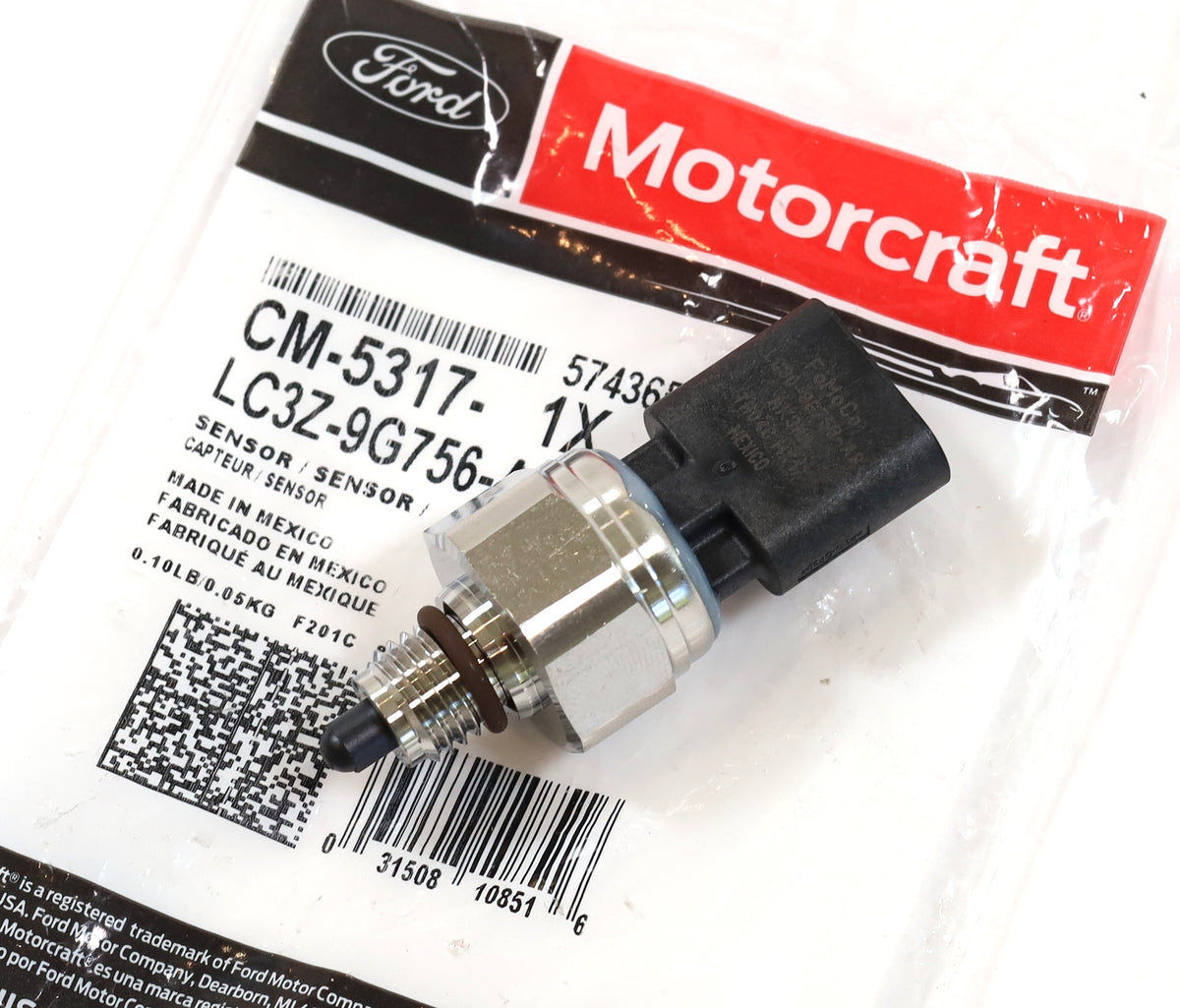 Motorcraft CM-5317 Fuel Pressure Sensor LC3Z-9G756-A 2020-2026 6.7L Powerstroke
