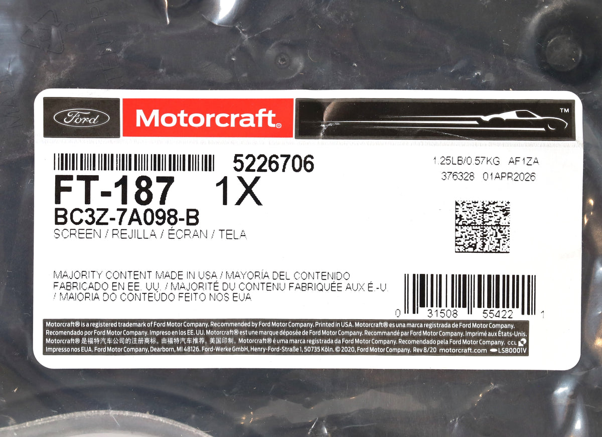 Motorcraft FT-187 6R140 Internal Transmission Filter 2011-2019 6.7L Powerstroke