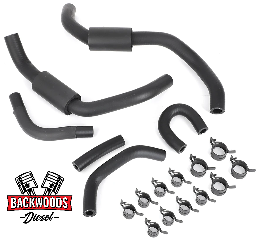 2006-2010 Duramax LBZ LMM Aftermarket Low Pressure Fuel Line Hose Kit w/ Clamps