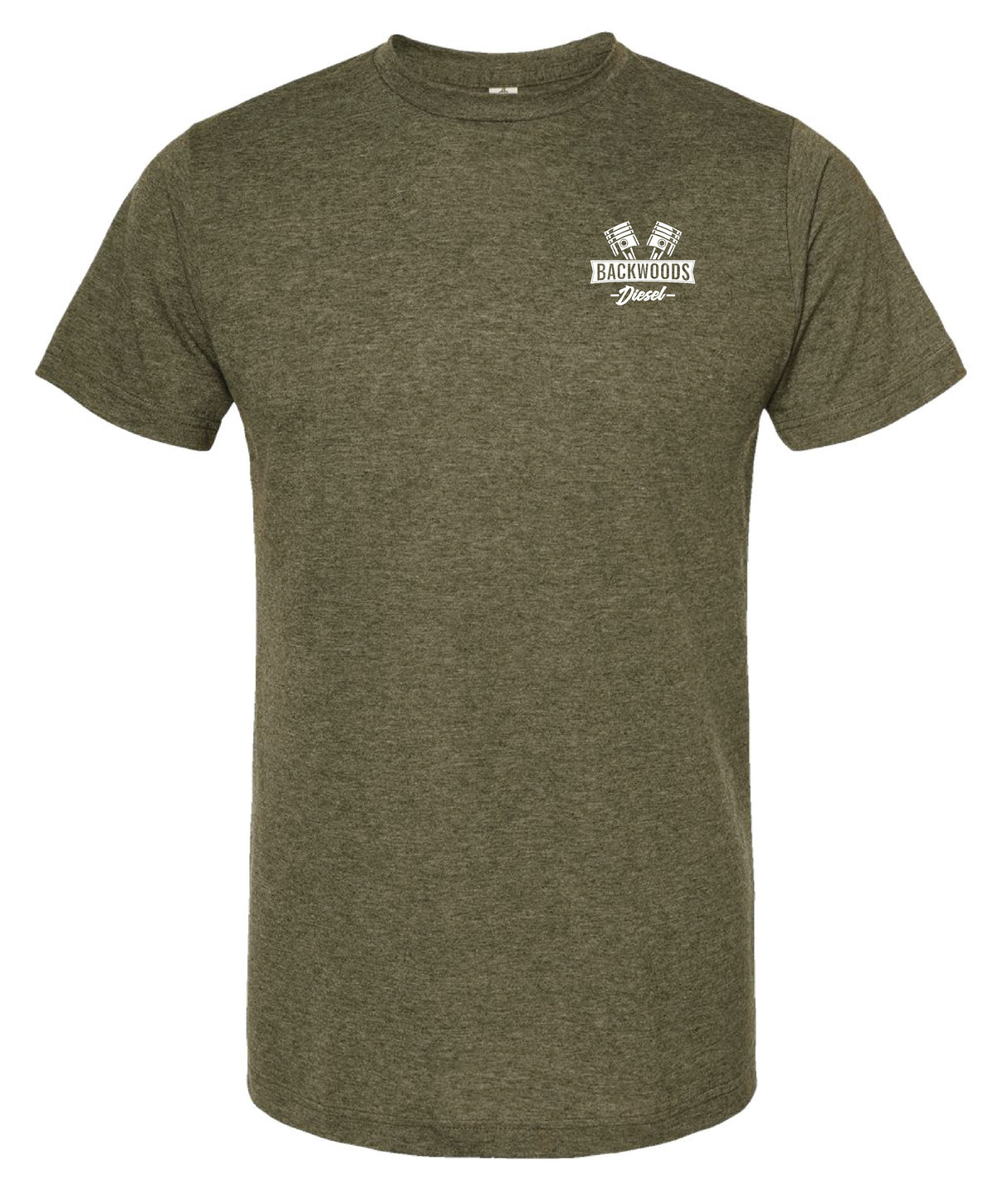 BackWoods Diesel Heather Military Green T-Shirt – American Flag Edition