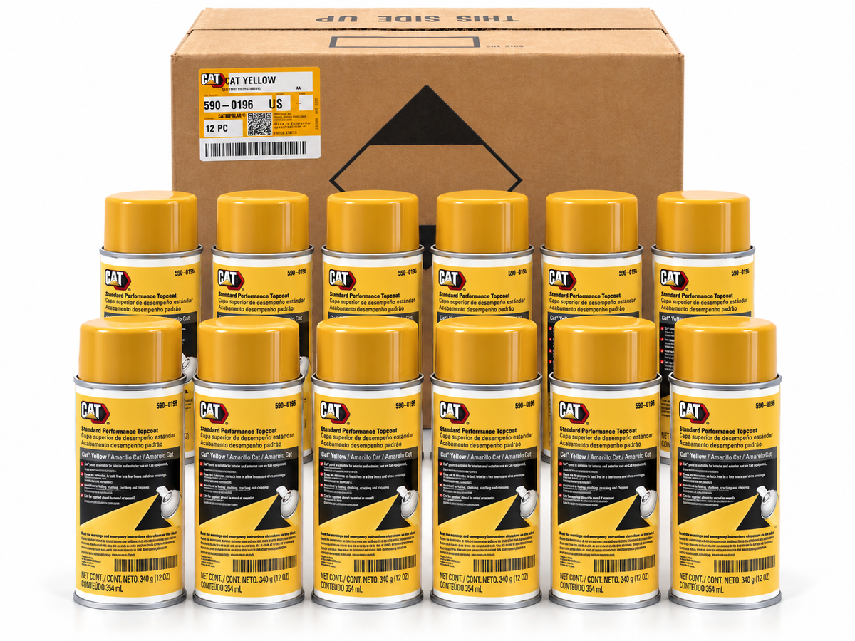 Genuine CAT 590-0196 Caterpillar Yellow Spray Paint 12 oz Aerosol Topcoat