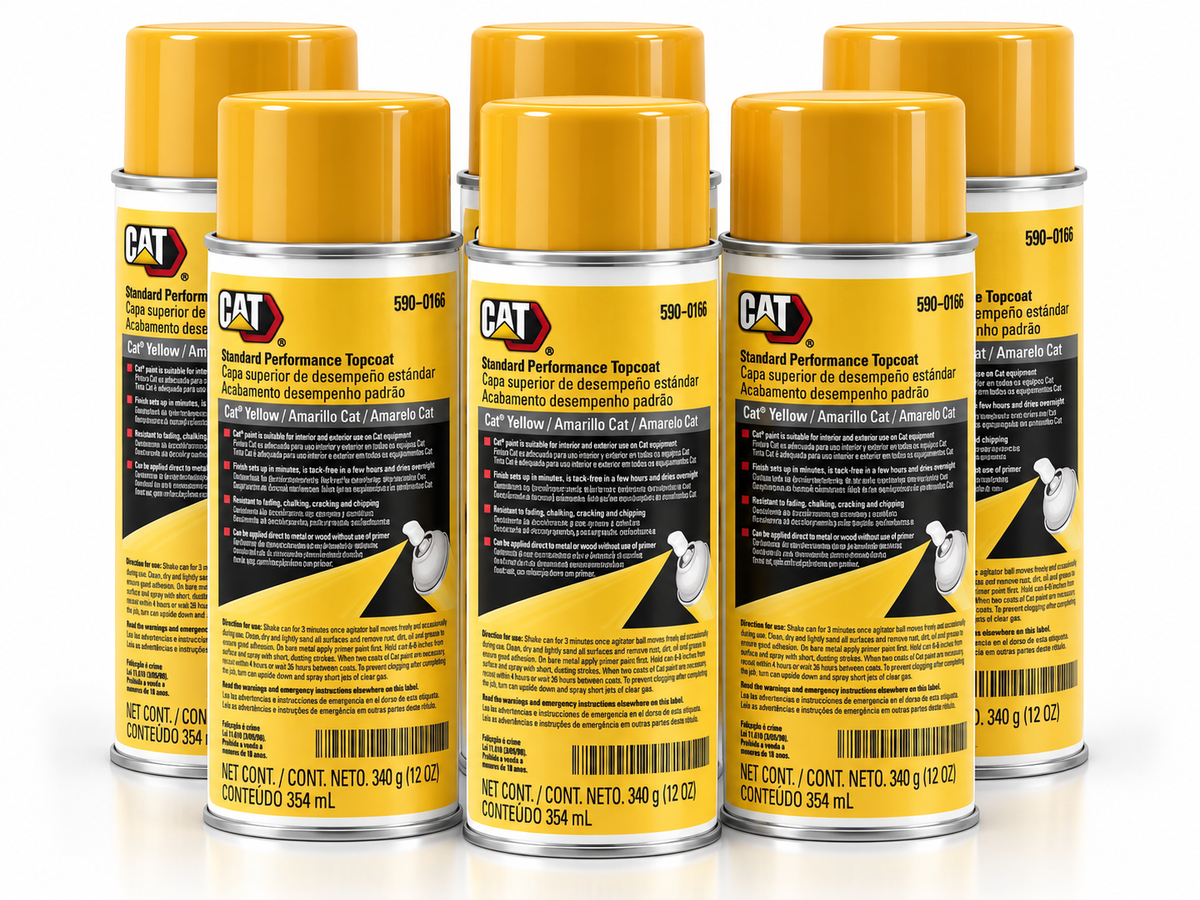 Genuine CAT 590-0196 Caterpillar Yellow Spray Paint 12 oz Aerosol Topcoat