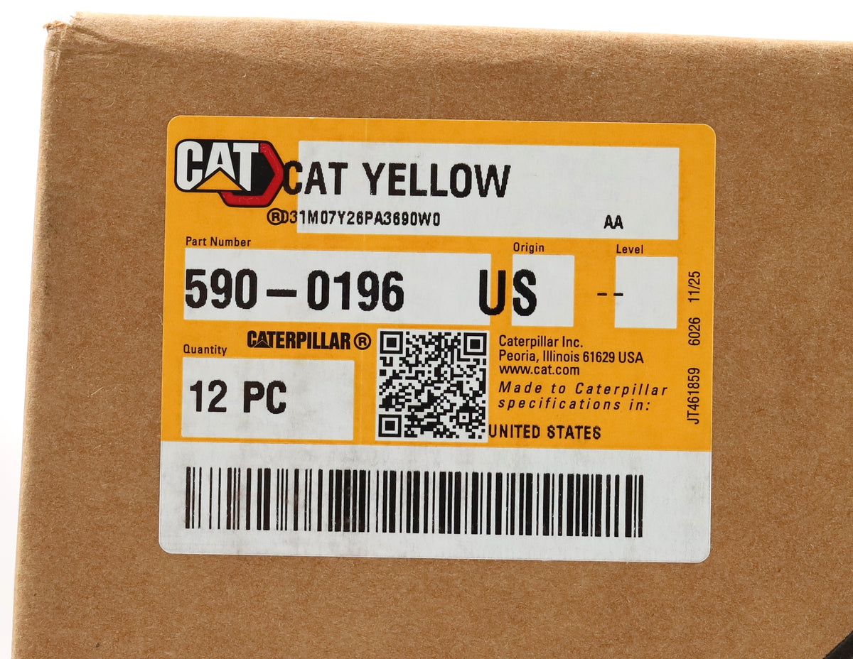 Genuine CAT 590-0196 Caterpillar Yellow Spray Paint 12 oz Aerosol Topcoat