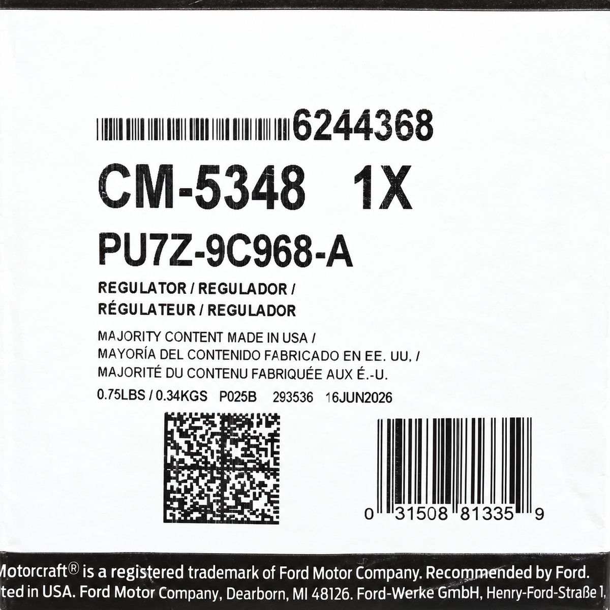 Motorcraft CM-5348 Injection Pressure Regulator IPR Valve 2003-2010 6.0L Powerstroke