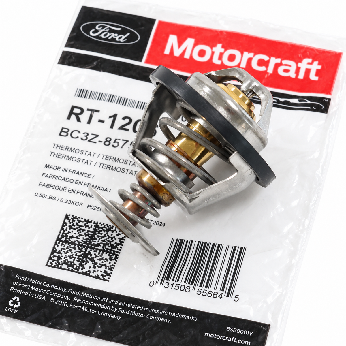 Ford Motorcraft RT-1206 RH High Temp Thermostat 2011-2016 6.7L Powerstroke